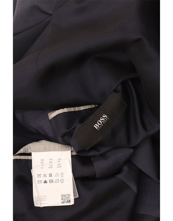 Hugo Boss Veste blazer à 2 boutons pour homme EU 50 Grande laine bleu marine