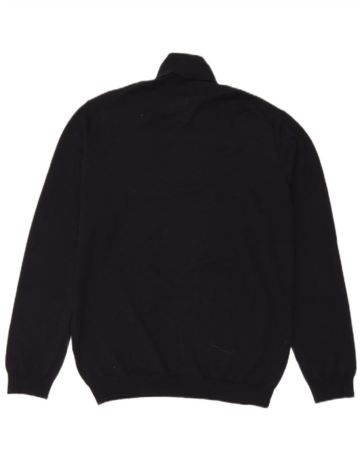 Pull Col Roulé Zara Homme Bleu Marine Moyen Acrylique