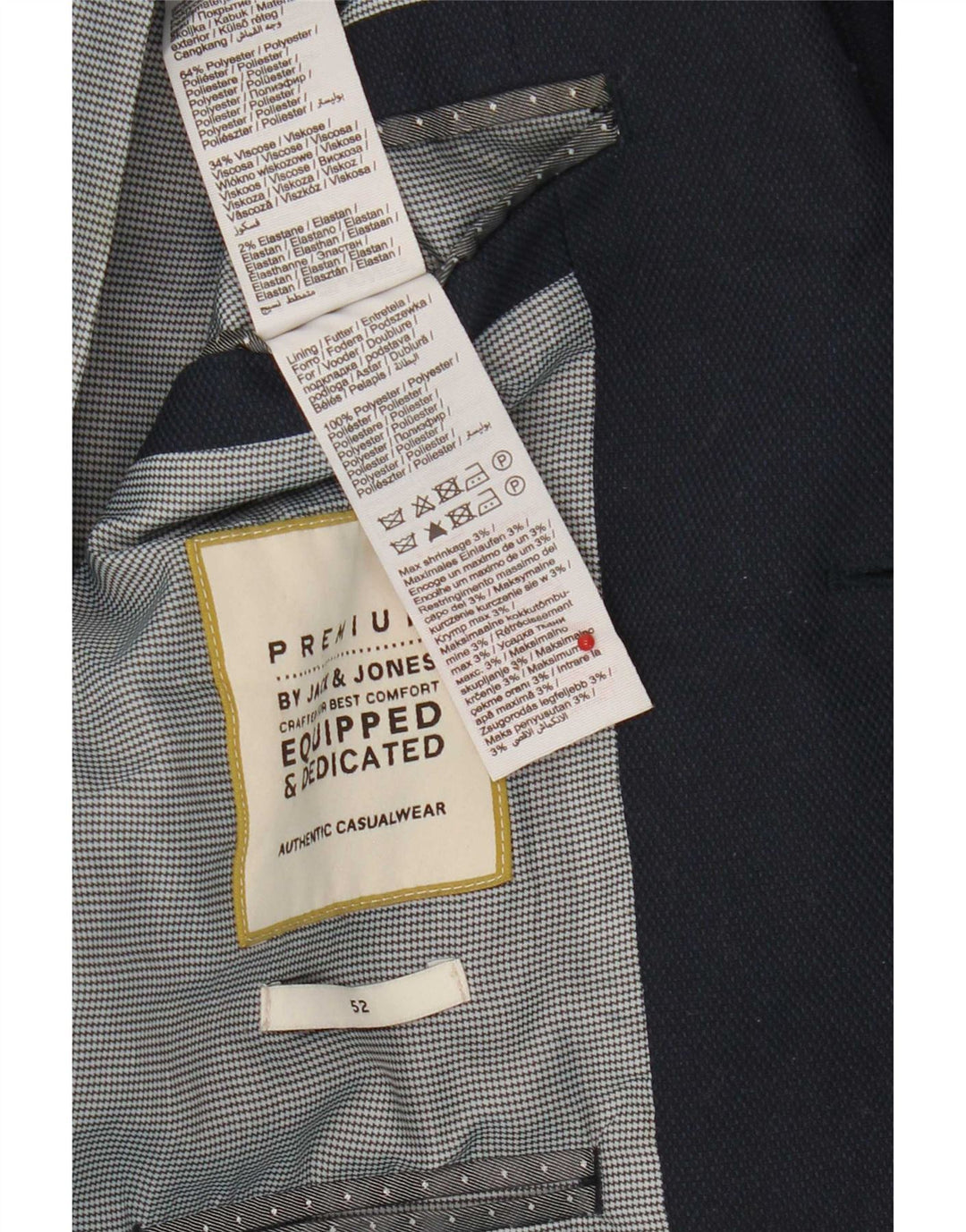 Jack & Jones Veste Blazer 2 Boutons Homme IT 52 XL Bleu Marine Polyester