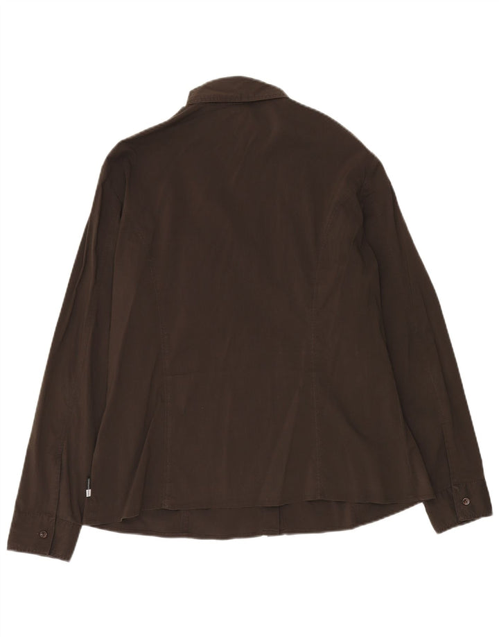 TRUSSARDI JEANS Chemise Femme UK 20 2XL Marron Coton