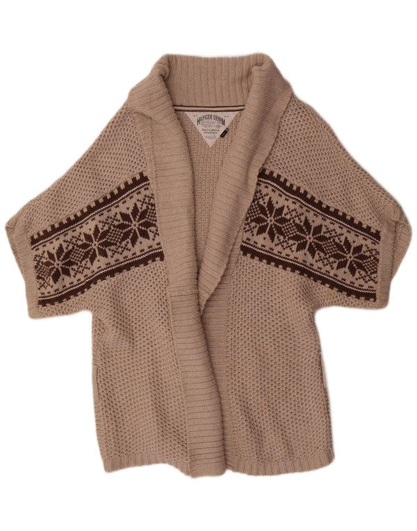 Tommy Hilfiger Pull cardigan à manches courtes pour femme UK 14 Gris moyen