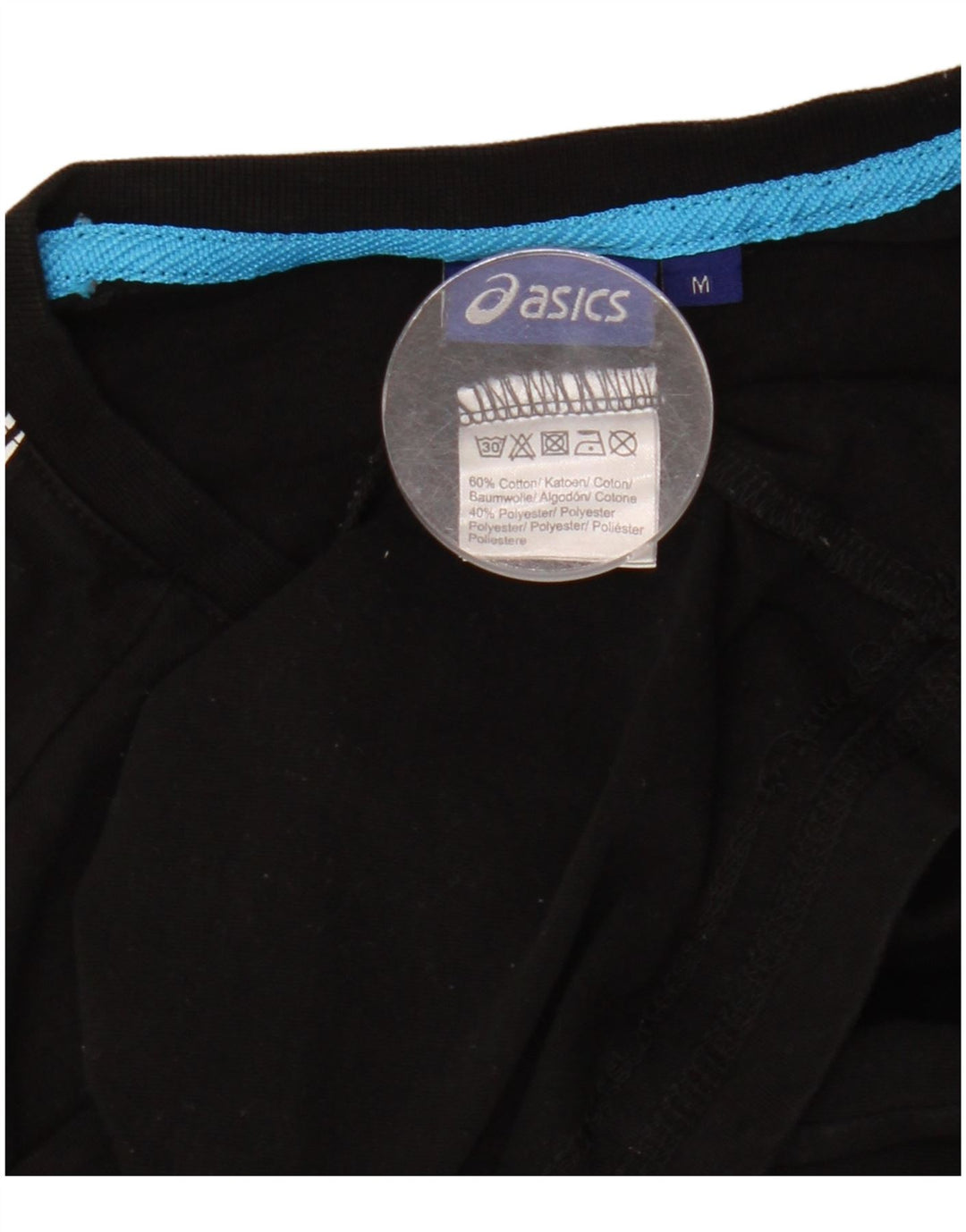 ASICS T-shirt graphique pour homme en coton noir moyen