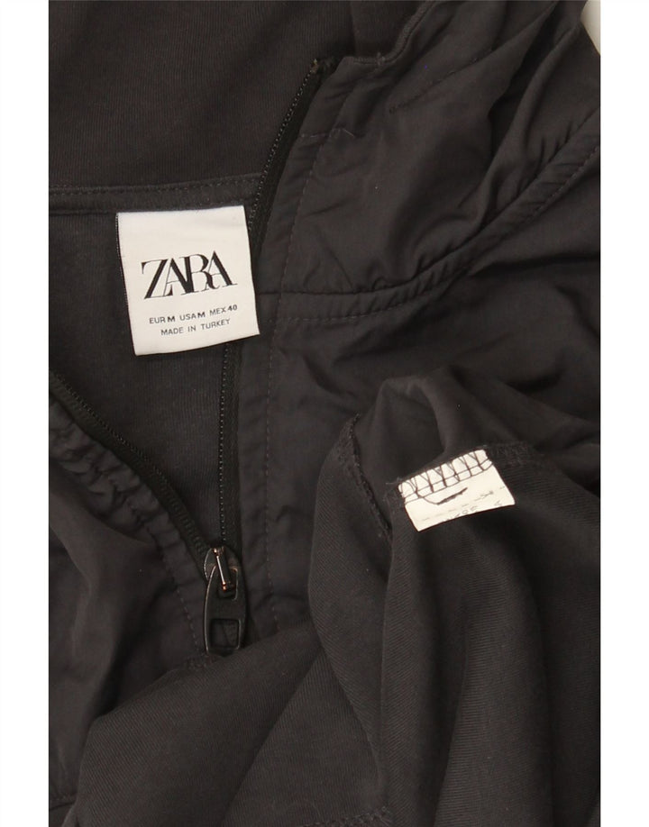 Zara Pull À Capuche Zippé Homme Gris Moyen