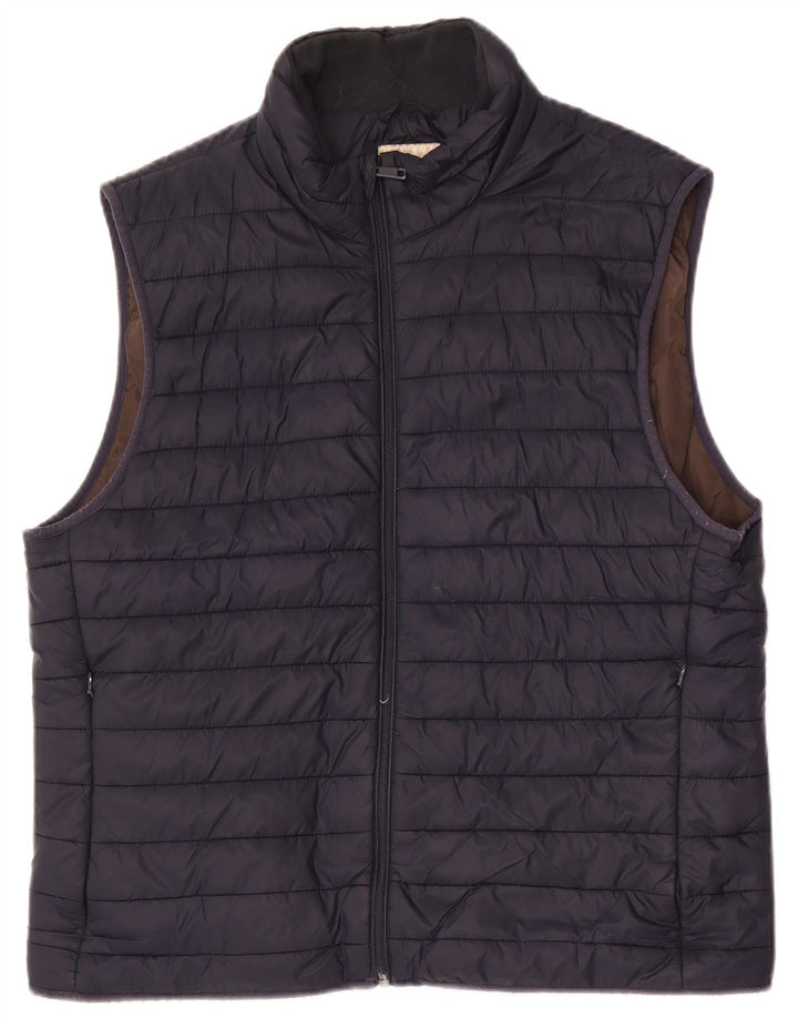 Zara Gilet rembourré pour homme UK 40 Large Bleu marine Polyester