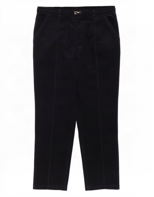 Marks & Spencer Pantalon en velours côtelé pour femme UK 16 Large W36 L26 Bleu marine