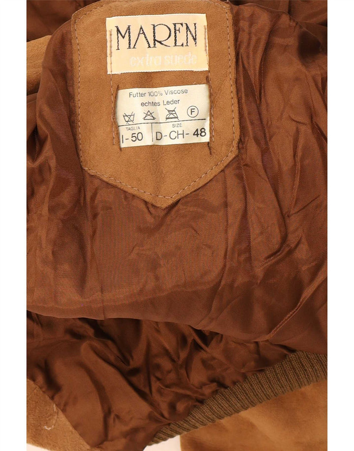 Maren Veste Bomber En Daim Homme IT 50 Grand Cuir Beige