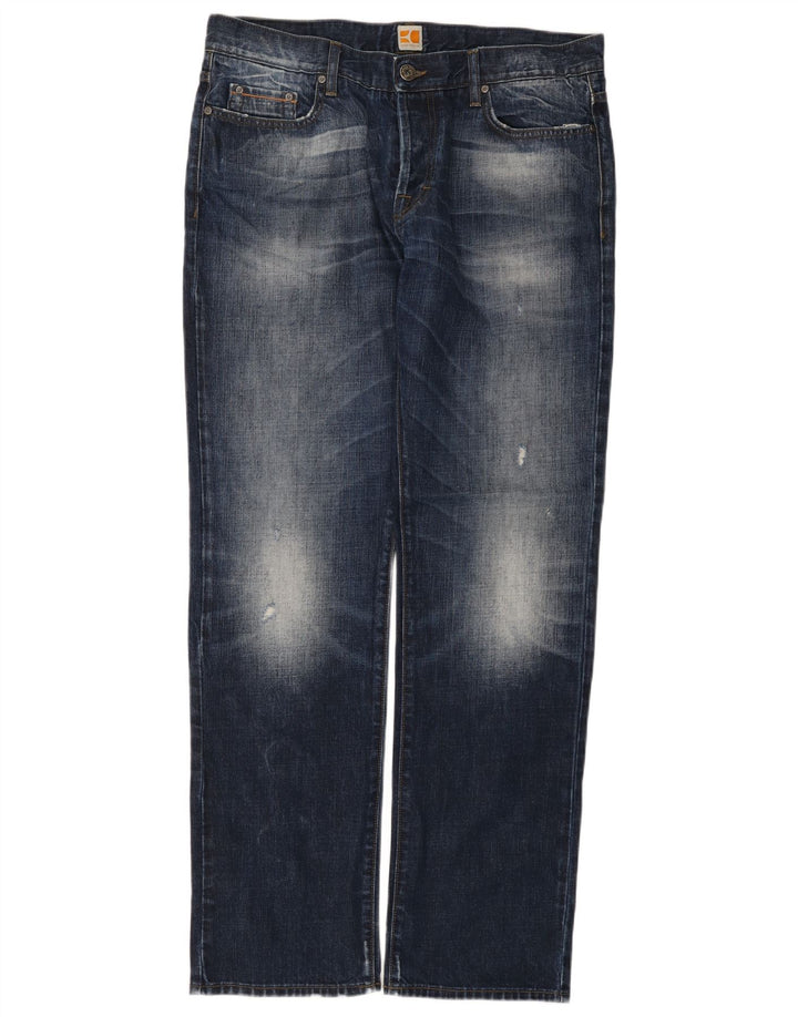 Boss Orange Jean droit coupe régulière pour homme W38 L34 bleu coton