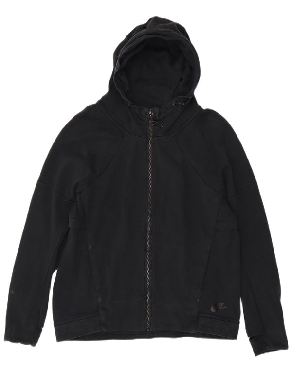 Nike Pull à capuche zippé pour femme UK 14 Coton noir moyen