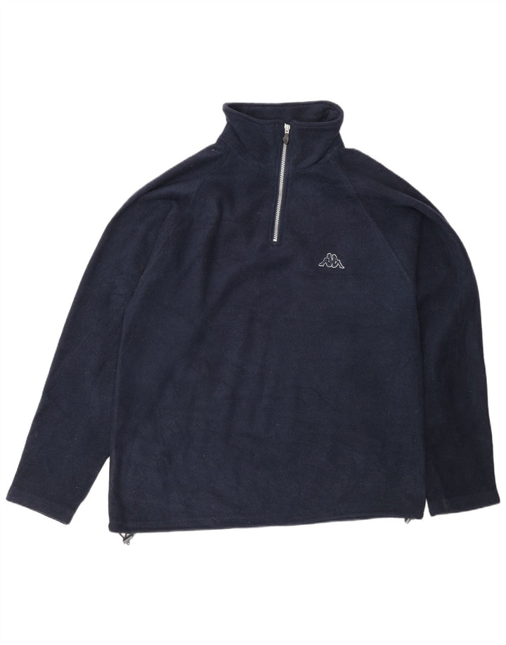 Kappa Pull polaire à col zippé pour homme, taille L, bleu marine