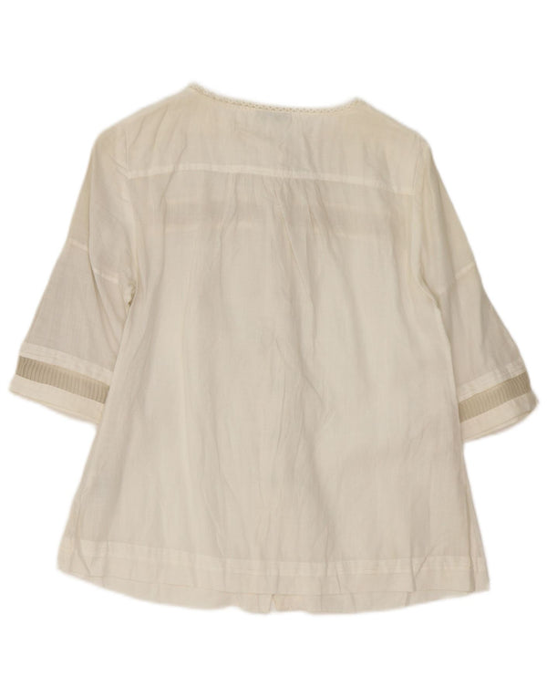 Massimo Dutti Chemisier à manches courtes pour femme EU 40 Medium Off White Ramie