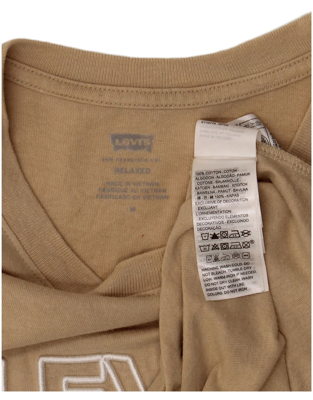 Levi's T-Shirt Relaxed Fit Graphic Homme Beige Moyen Coton