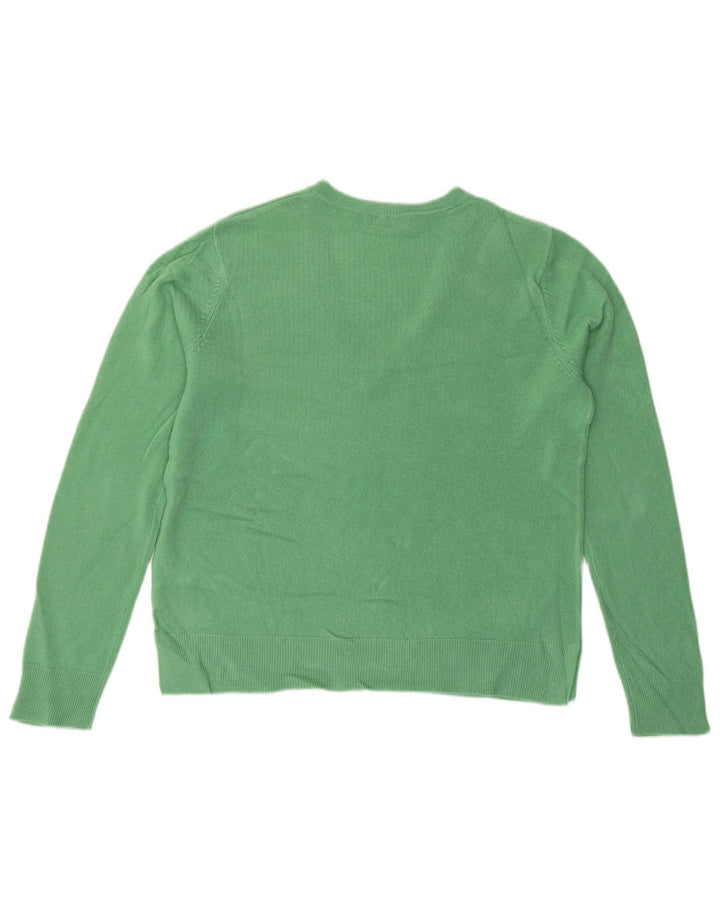 Marks & Spencer Pull col en V pour femme UK 14 Large Vert
