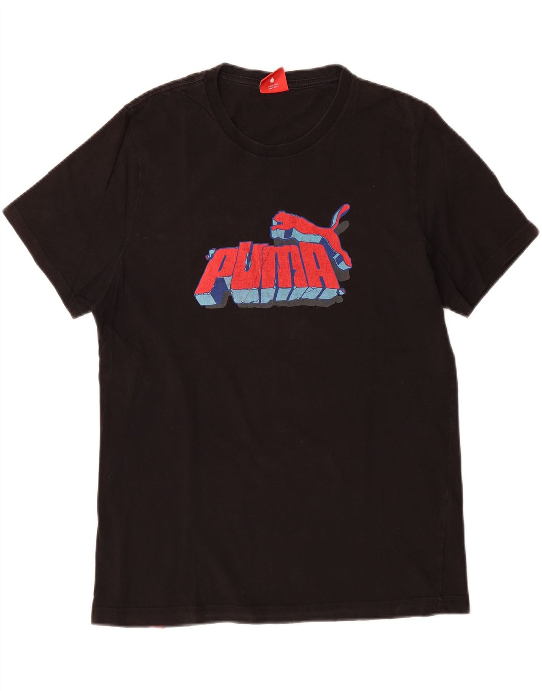 PUMA Mens Graphic T-Shirt Top Medium Black Vintage Puma and Second-Hand Puma from Messina Hembry 