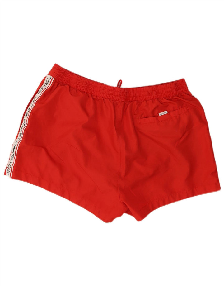 Calvin Klein Short de sport graphique pour hommes en polyester color block grand rouge