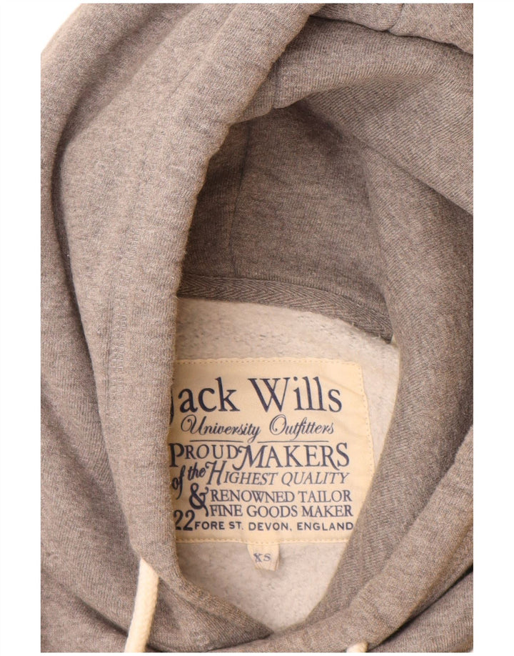 JACK WILLS Pull à capuche graphique pour homme XS en coton gris