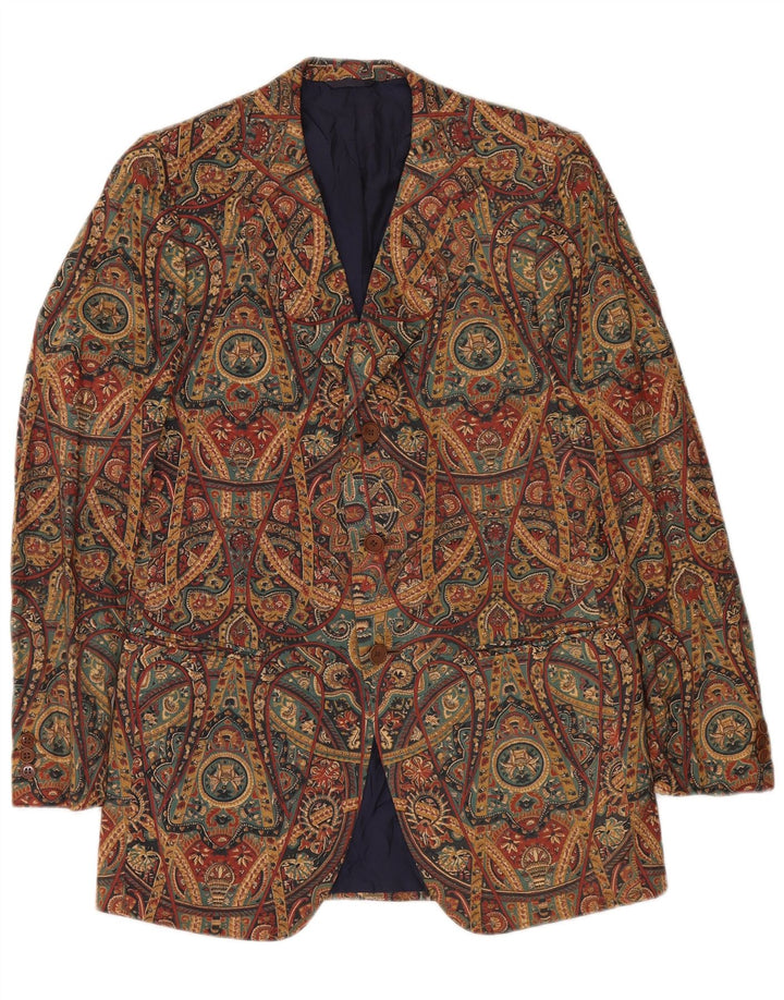 VINTAGE Veste Blazer 3 Boutons Homme UK 36 Petit Paisley Multicolore