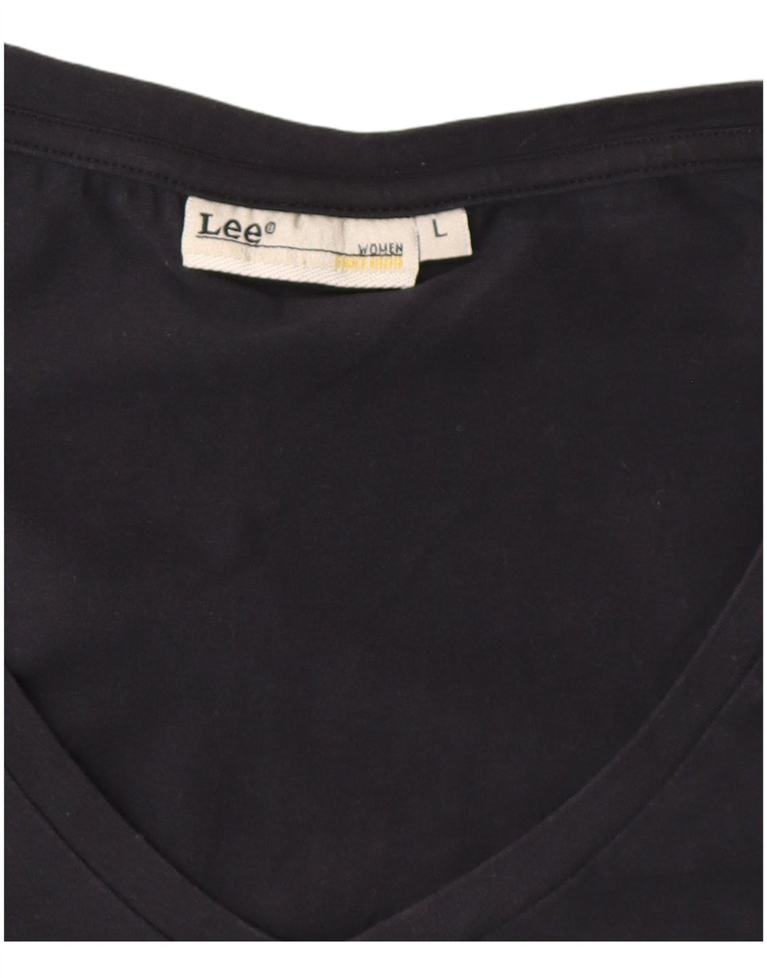 Lee T-Shirt Femme Top UK 14 Large Noir