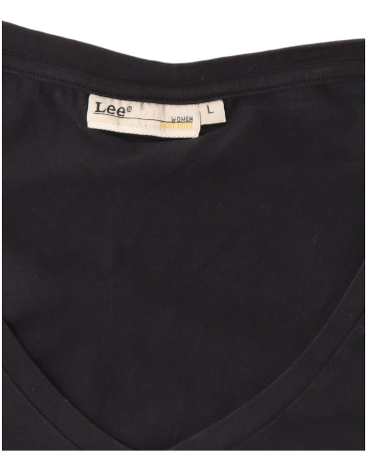 Lee T-Shirt Femme Top UK 14 Large Noir
