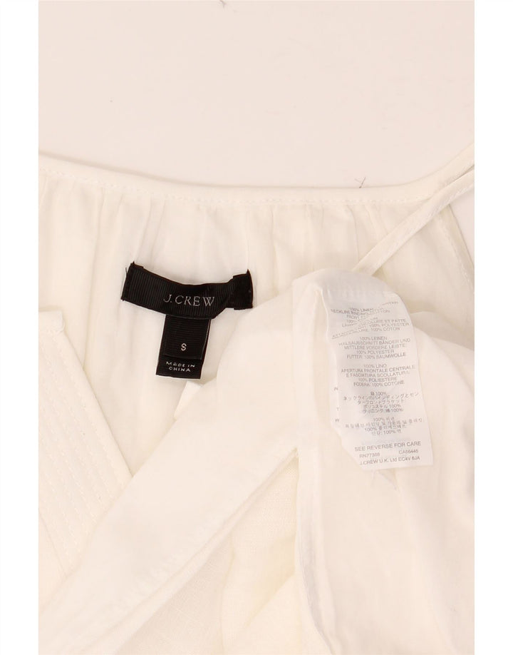 J. CREW Robe longue sans manches pour femme UK 10 Petit lin blanc