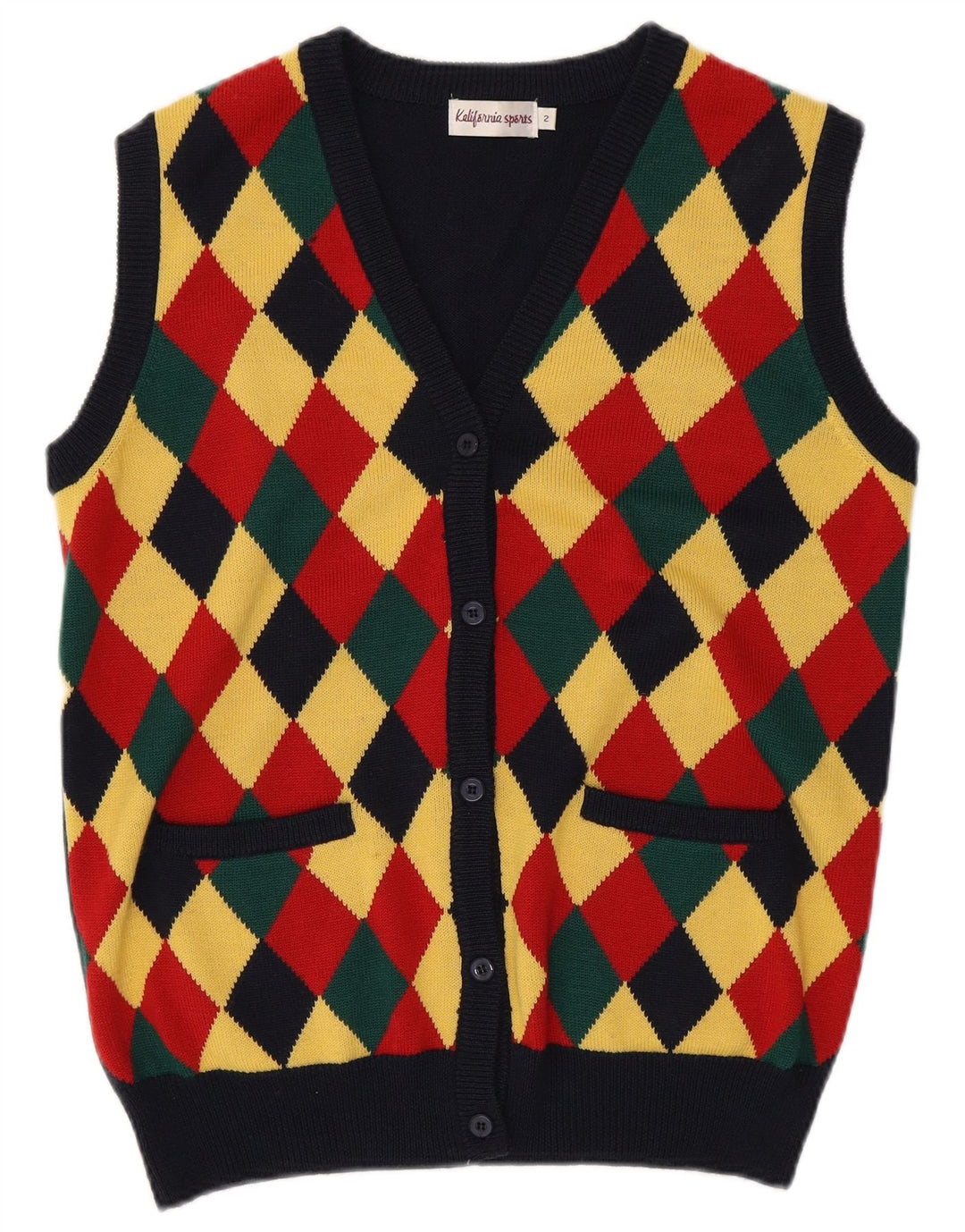 vintage Femmes Surdimensionné Cardigan Pull US 2 XS Multicolore