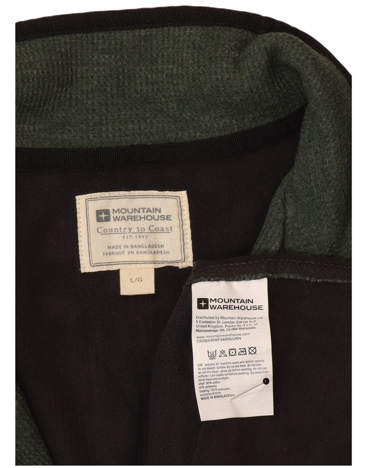 Mountain Warehouse Pull à col zippé pour homme en coton vert Taille L
