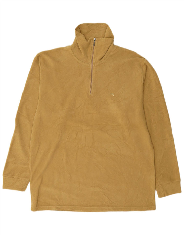 Diadora Pull polaire à col zippé pour homme Jaune moyen