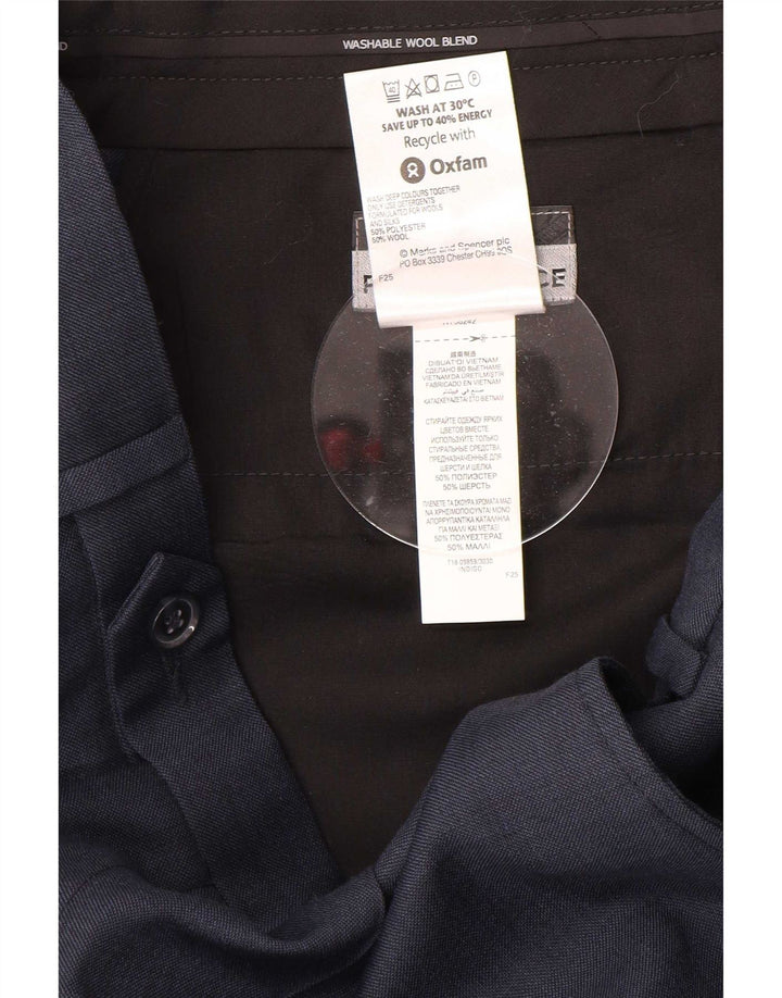 Marks & Spencer Pantalon de costume pour homme W32 L31 Bleu marine Polyester