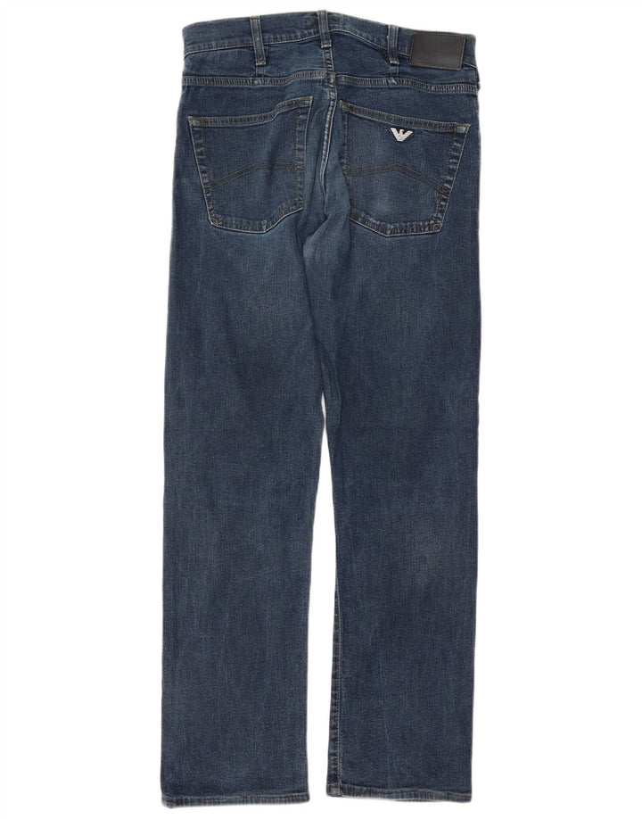 Armani Jean droit indigo W31 L29 bleu marine en coton pour homme