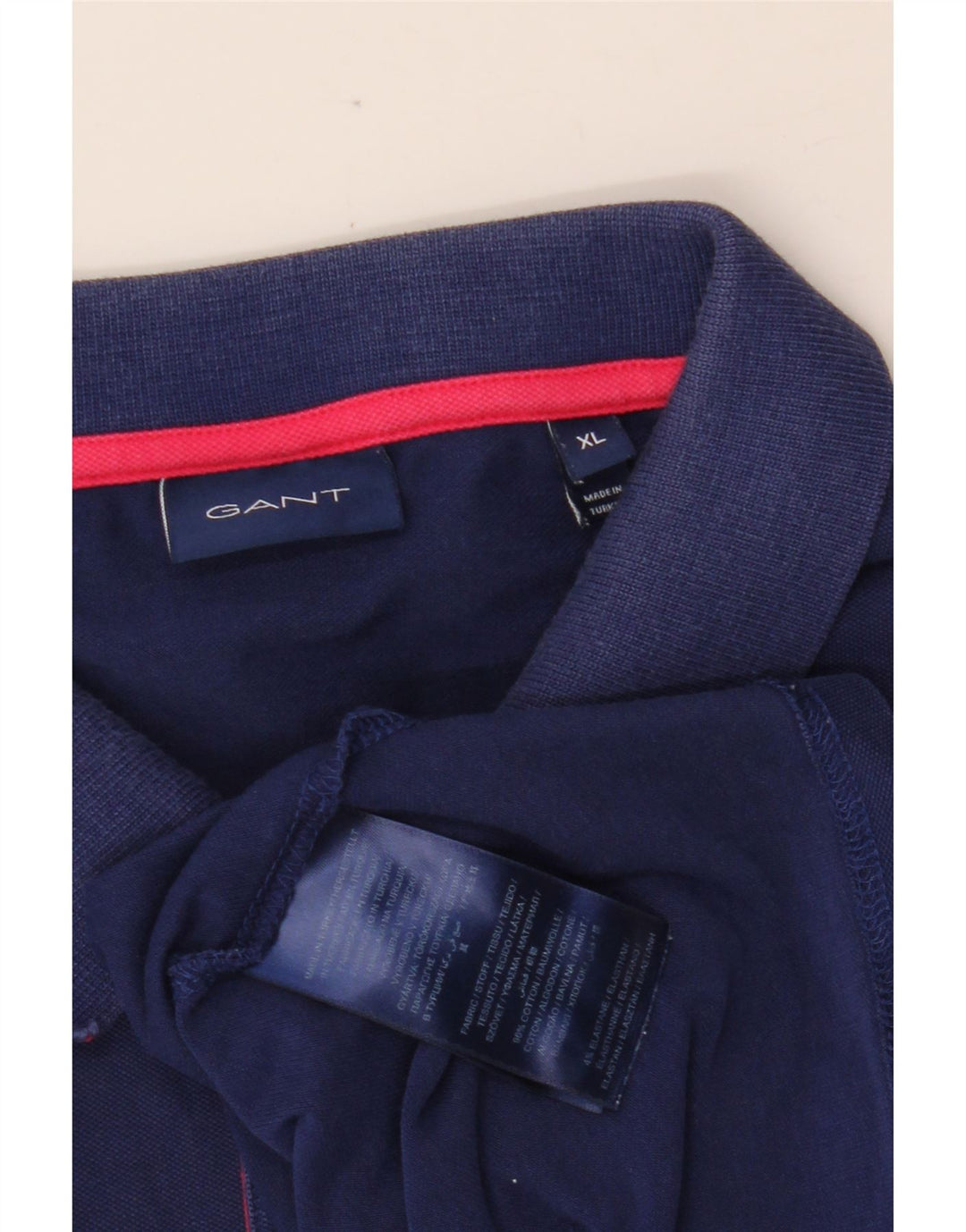 GANT Polo Homme XL Bleu Marine Coton