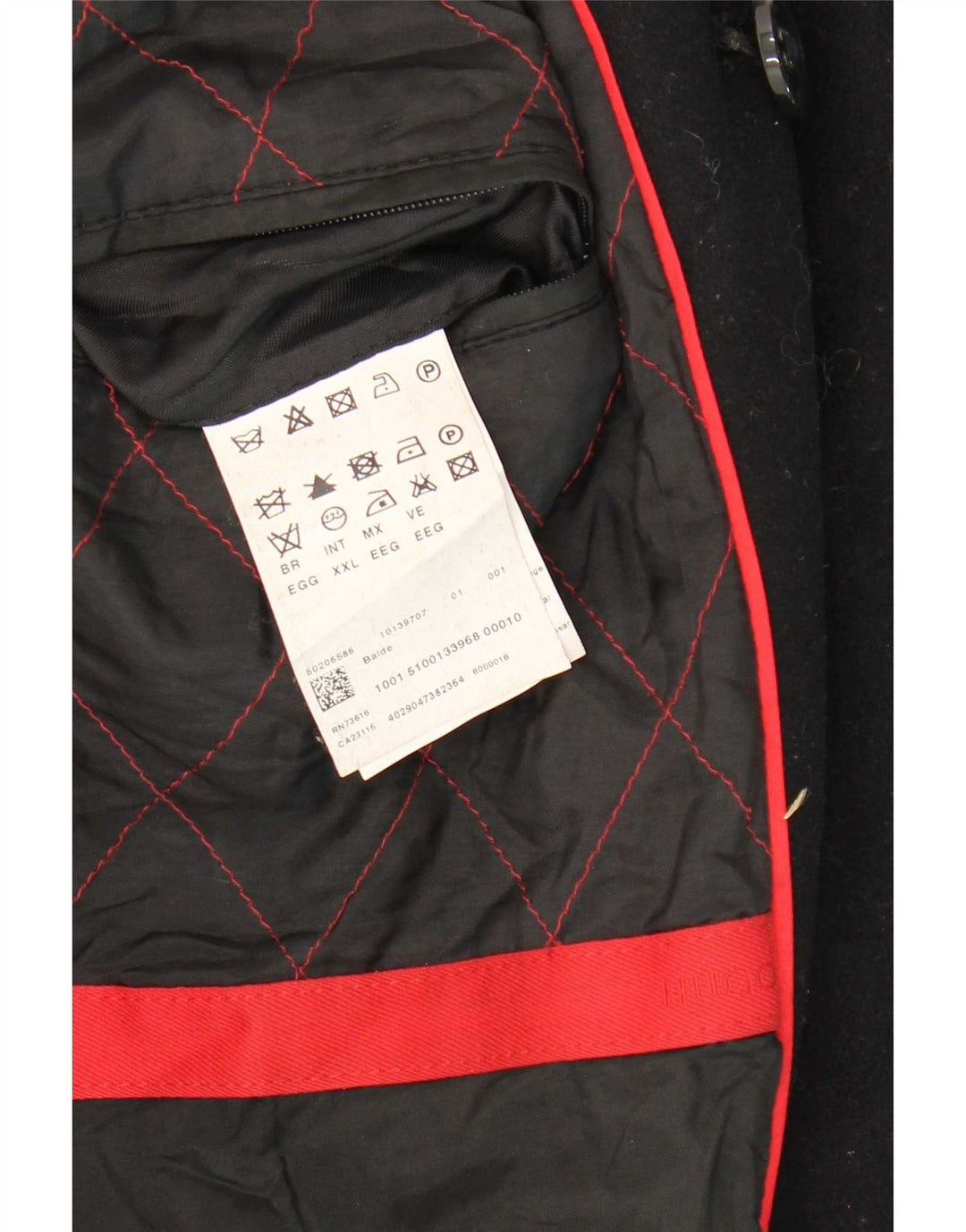Hugo Boss Caban pour homme UK 44 2XL Laine vierge noire