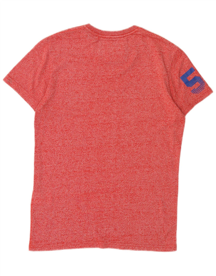 Superdry Homme T-Shirt Graphique Haut Petit Coton Moucheté Rouge