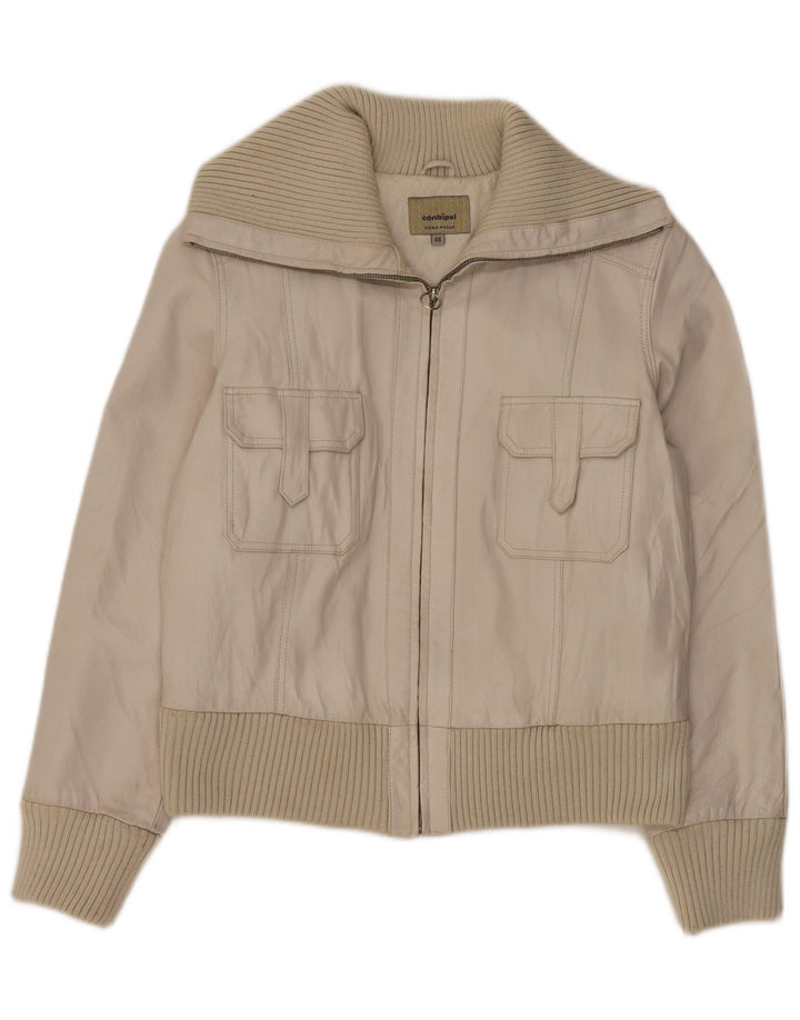 Conbipel Veste en Cuir Femme IT 48 XL Cuir Blanc