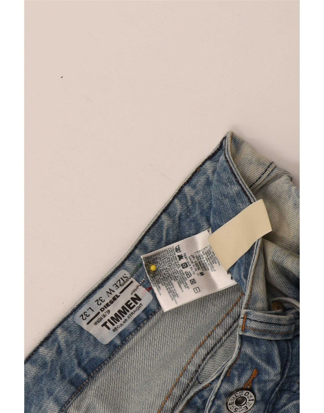 Diesel Homme Timmen Jean Droit Régulier En Détresse W32 L32 Bleu Coton