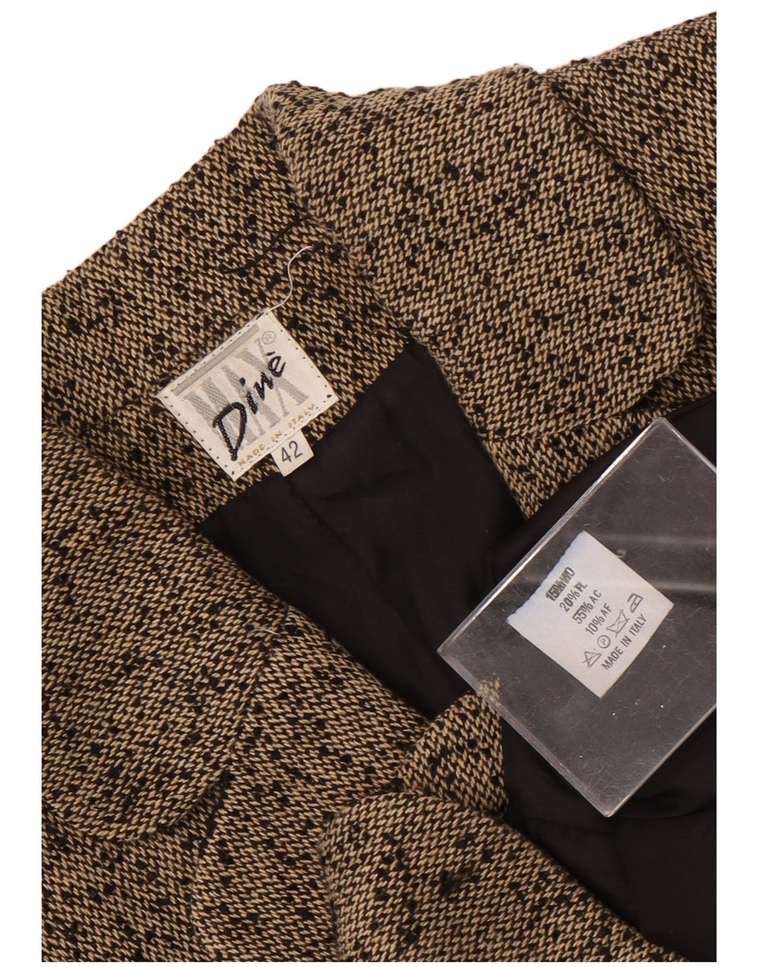 Max Dine Veste Blazer 4 Boutons Femme IT 42 Acrylique Moucheté Marron Moyen