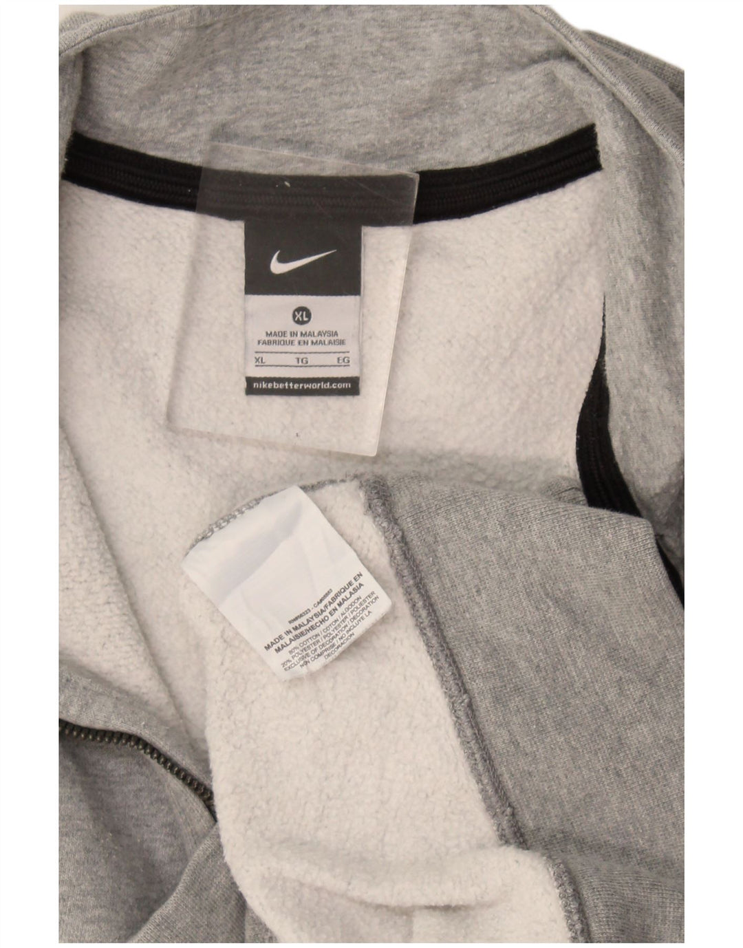 Nike Sweat-shirt à col zippé pour homme XL Gris Coton