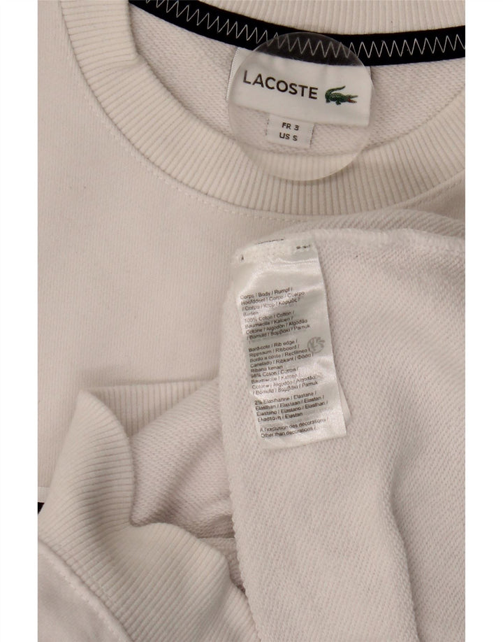 Lacoste Mens Graphic Sweatshirt Jumper Taille 3 Petit Coton Blanc