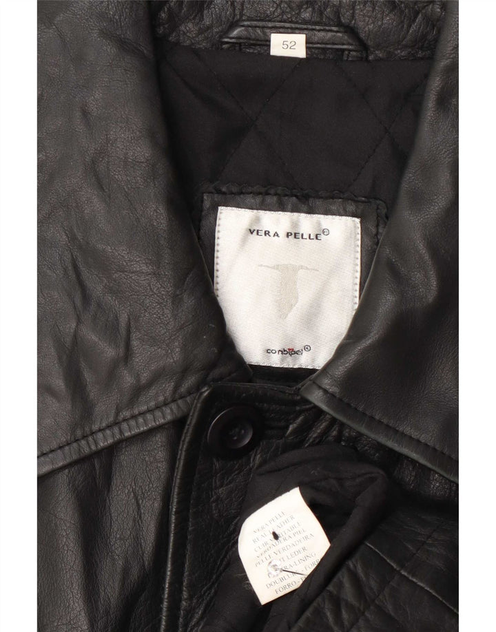Conbipel Manteau en Cuir Homme IT 52 Large Noir