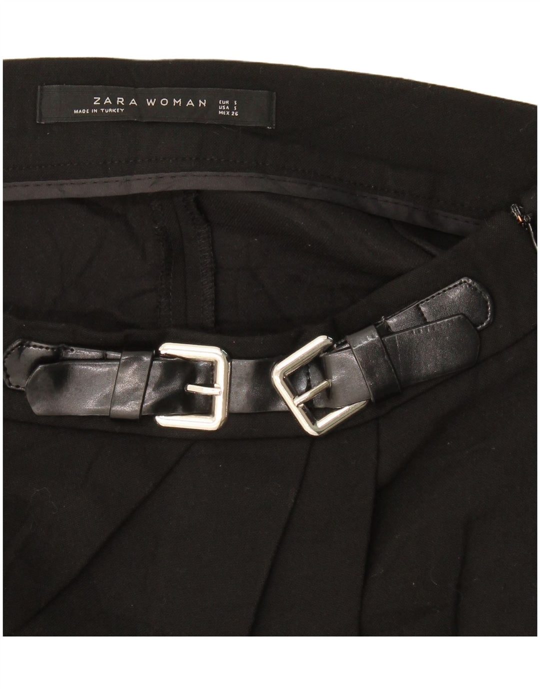 Zara Femme Jupe Portefeuille Asymétrique Small W27 Noir