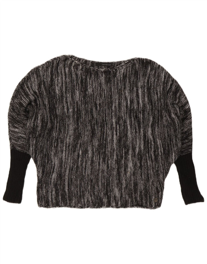 CALVIN KLEIN JEANS Pull col bateau pour femme UK 6 XS Gris moucheté