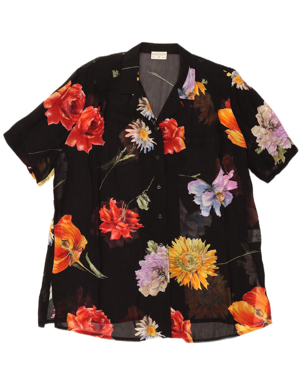 SOMMERMANN Chemisier transparent pour femme UK 24 4XL Noir Floral