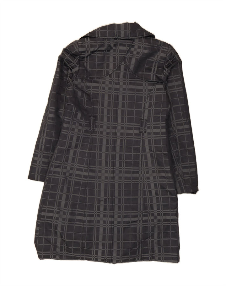 MOSSIMO Womens Overcoat UK 14 Medium Black Check Polyester Vintage Mossimo and Second-Hand Mossimo from Messina Hembry 