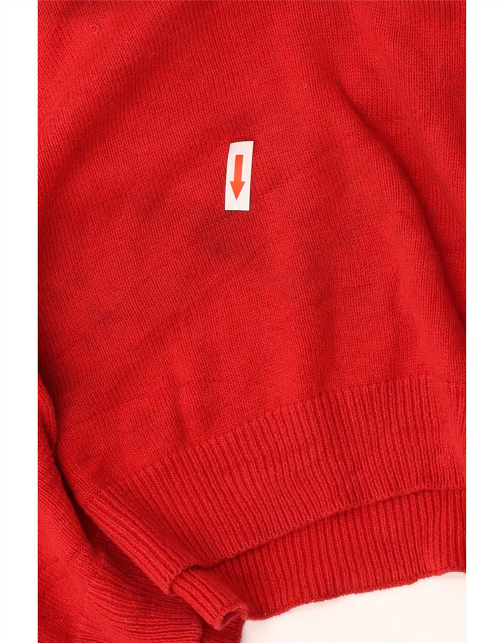 Chaps Pull col V pour homme en coton color block Rouge Taille L