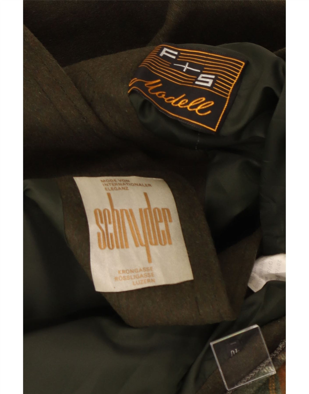 vintage Femme À Capuchon Duffle Coat EU 40 Laine Kaki Moyenne