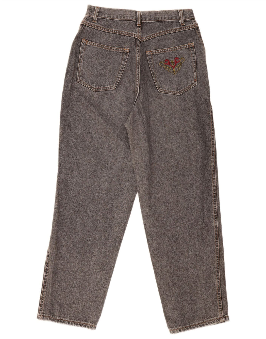 vintage Femme Taille Haute Tapered Jeans IT 46 Large W28 L29 Coton Gris