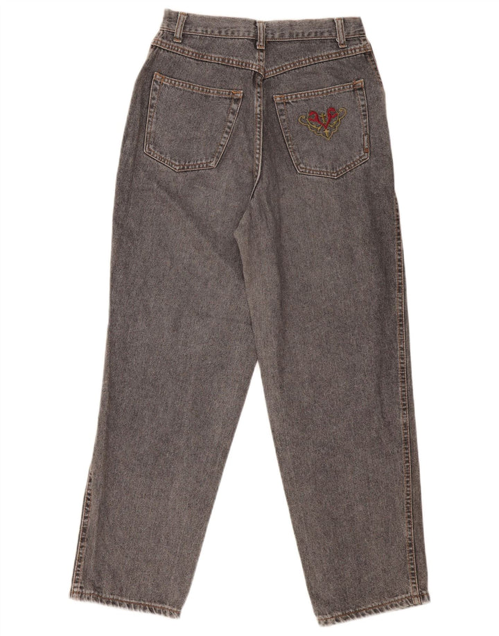 vintage Femme Taille Haute Tapered Jeans IT 46 Large W28 L29 Coton Gris