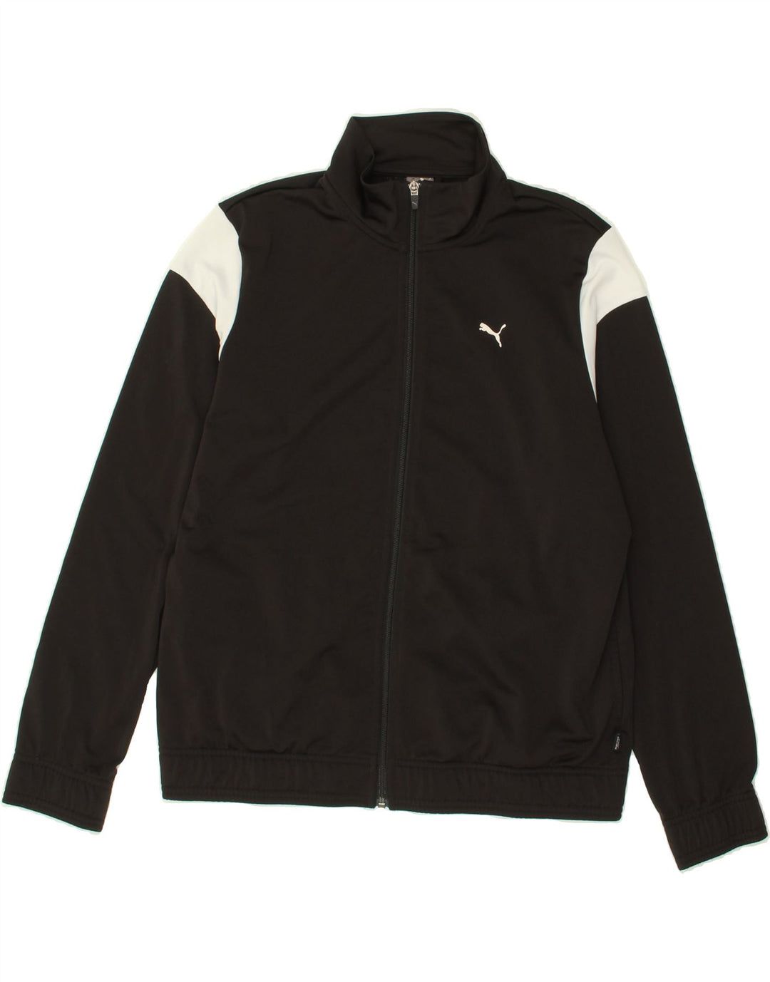 PUMA Womens Graphic Tracksuit Top Jacket UK 16 Large Black Colourblock Vintage Puma and Second-Hand Puma from Messina Hembry 