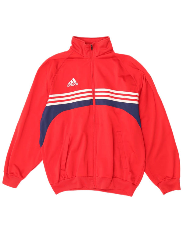Adidas Veste de survêtement pour homme UK 40/42 Rouge moyen Polyester colour block