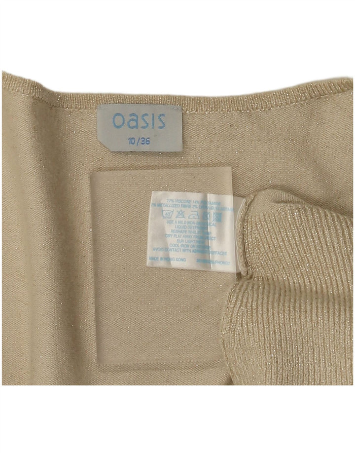 Oasis Cardigan ouvert pour femme UK 10 Small Beige Viscose