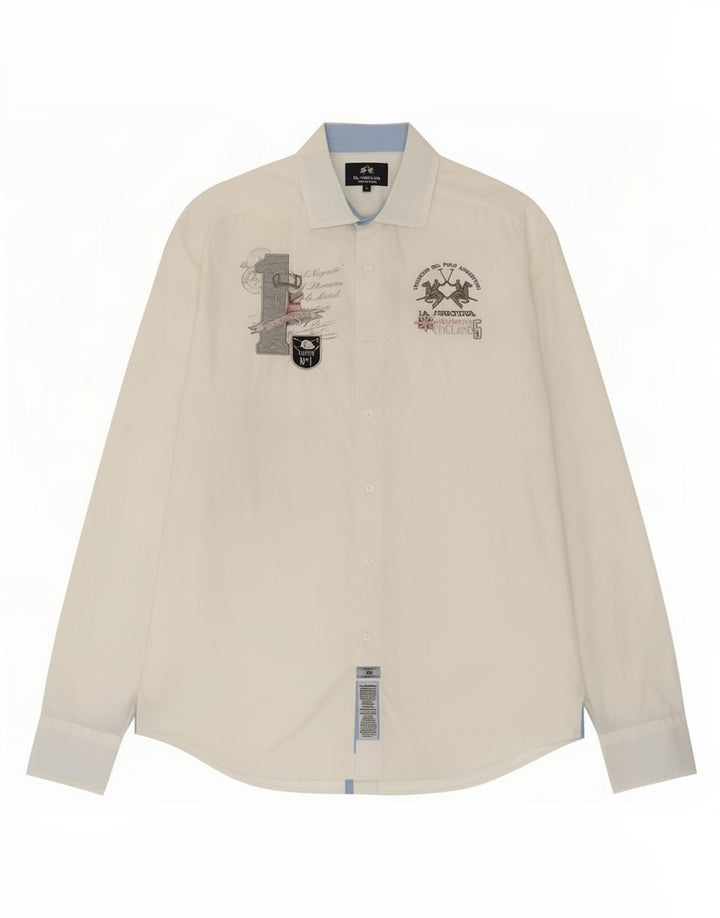 La Martina Chemise Graphique Homme Grand Blanc
