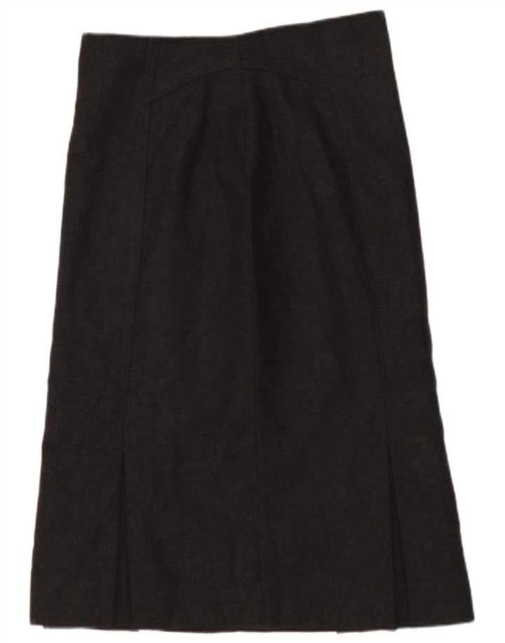 vintage Femme Jupe A-Line IT 44 Moyen W28 Laine Grise